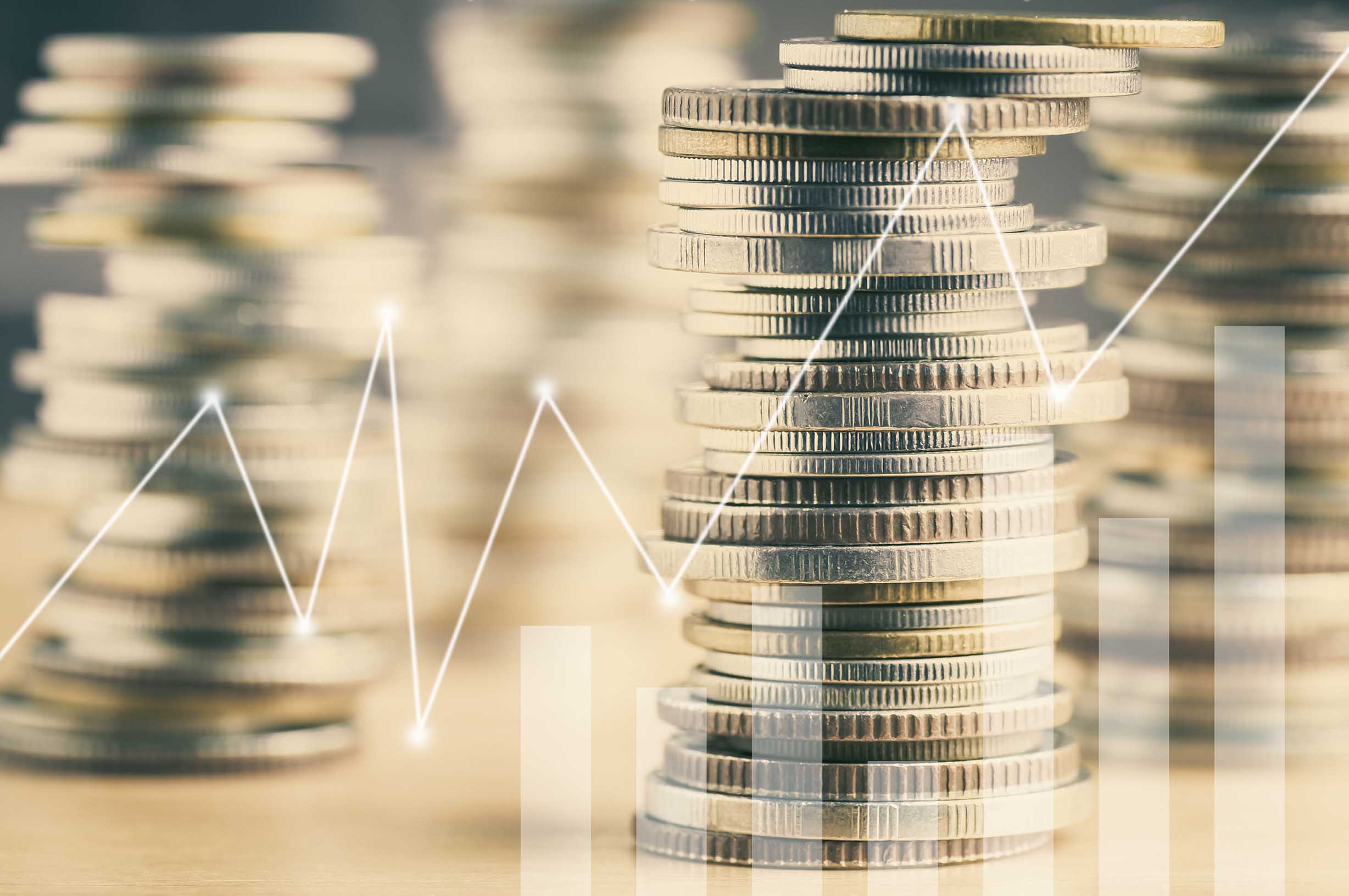 Stacked of coin money with account book finance and banking conc